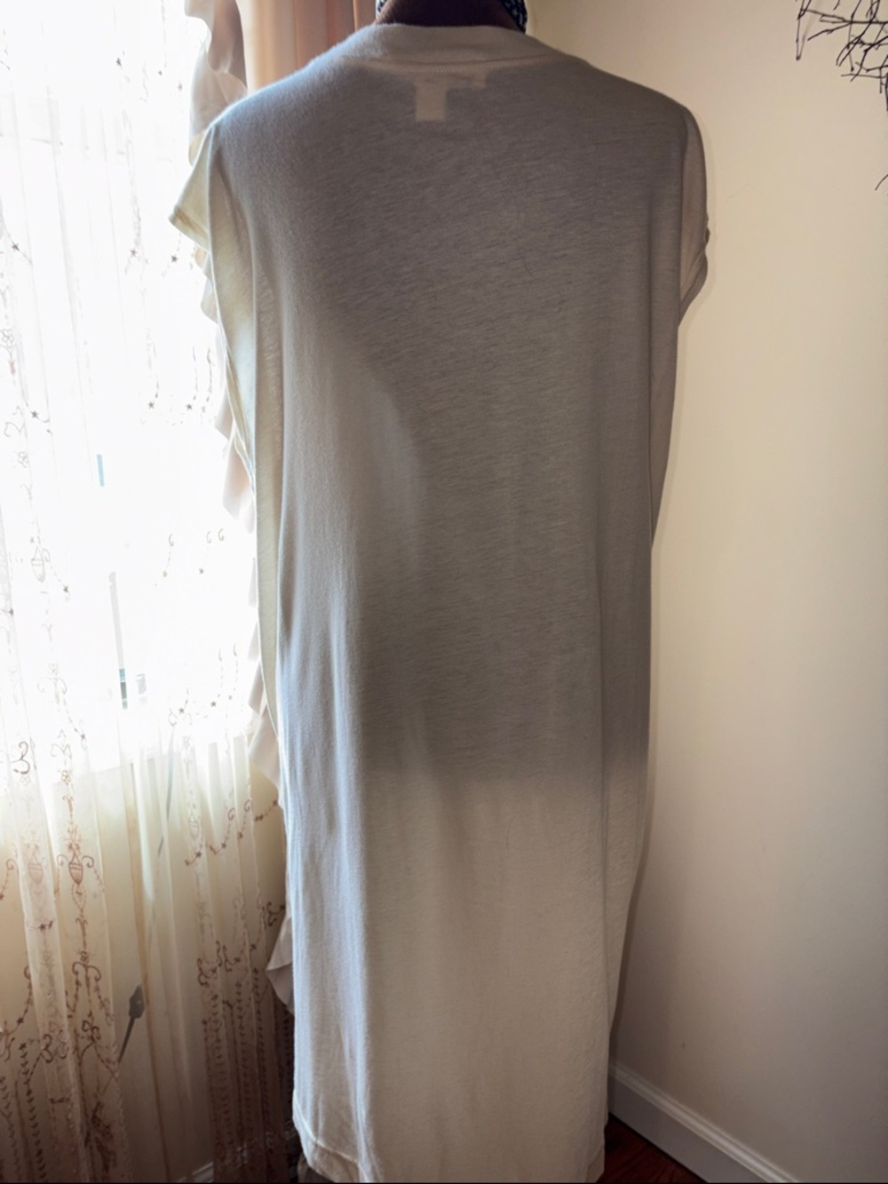 Free People Sheer Pocket T-Shirt Dress in Cream - Picture 2 of 2